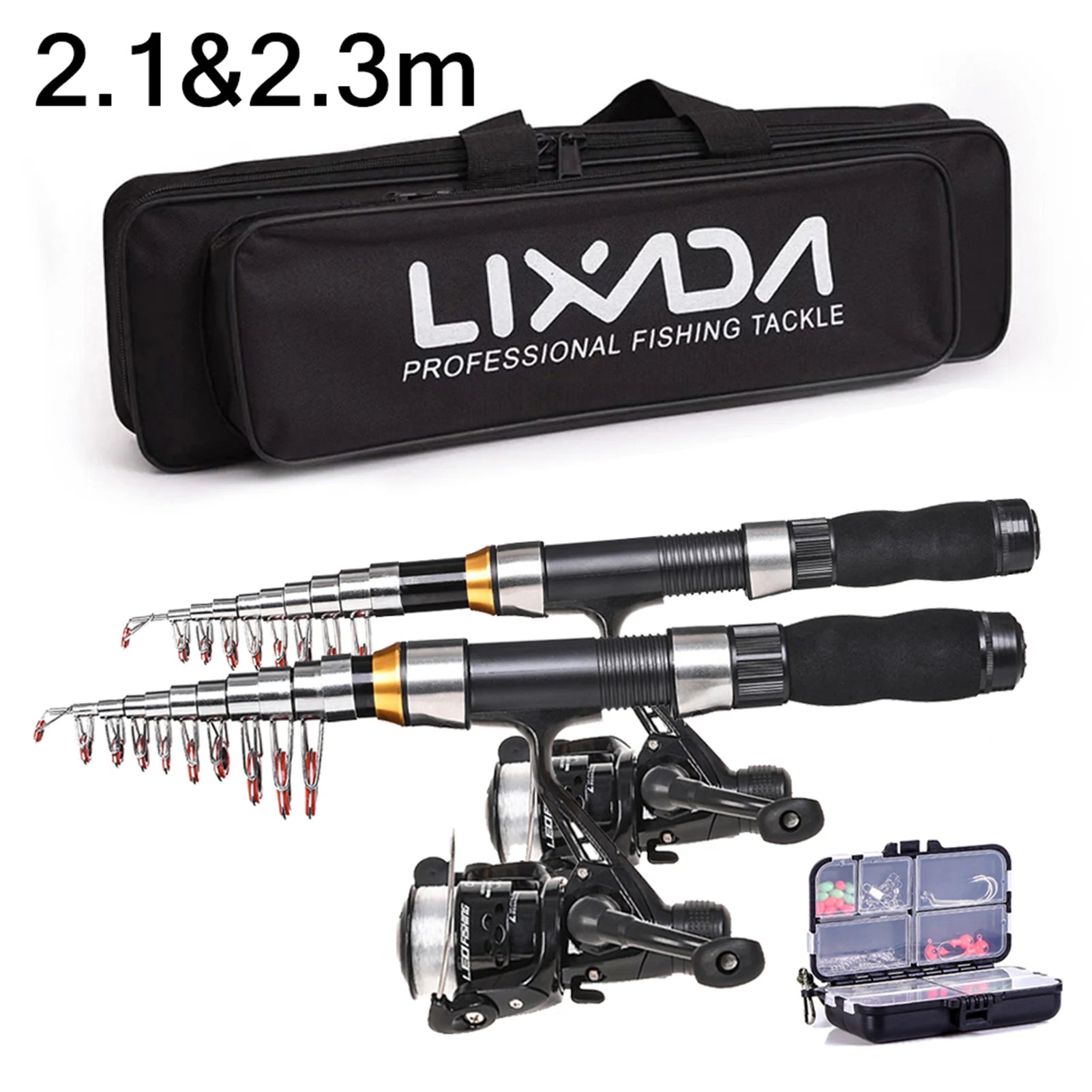 Fishing Rod Reel Combo, Telescopic Rods, Spinning Reels