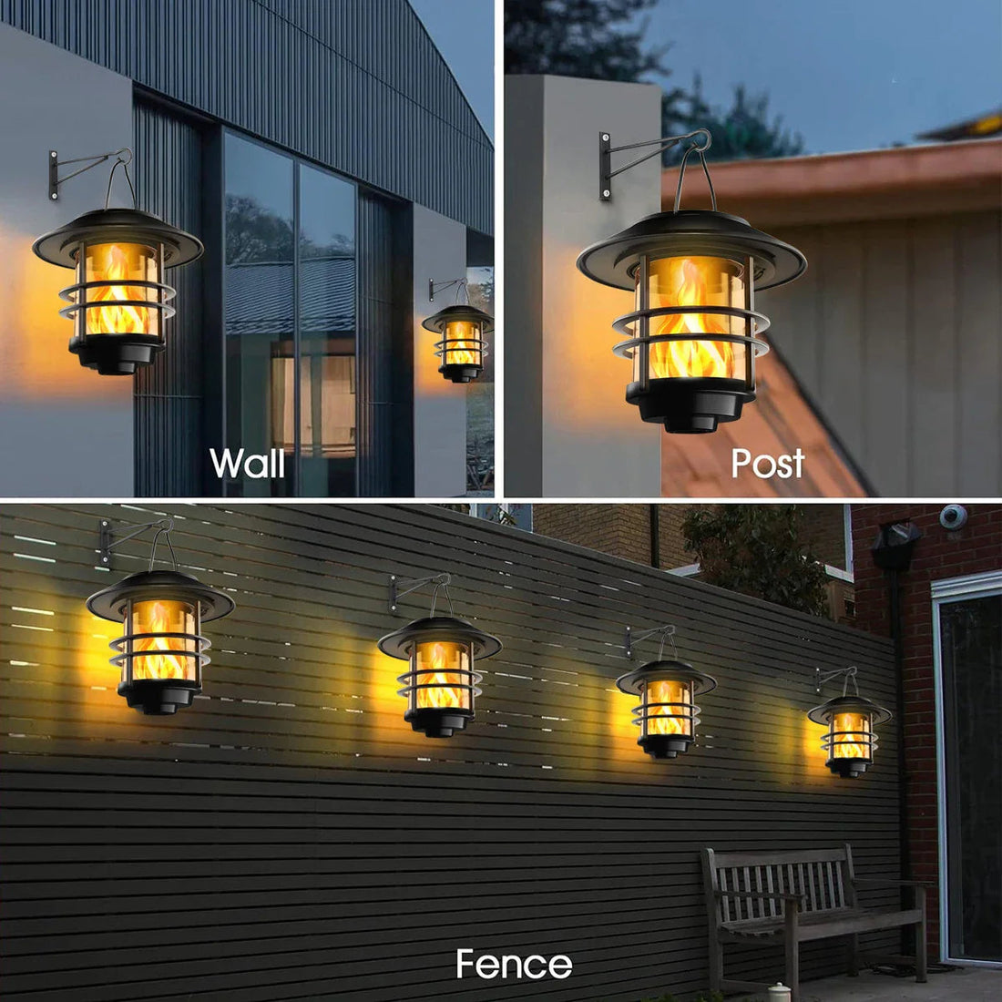 LumaFlame | Solar-Hängelaterne | Flackerndes Flammenlicht | Edelstahl & Glas 0