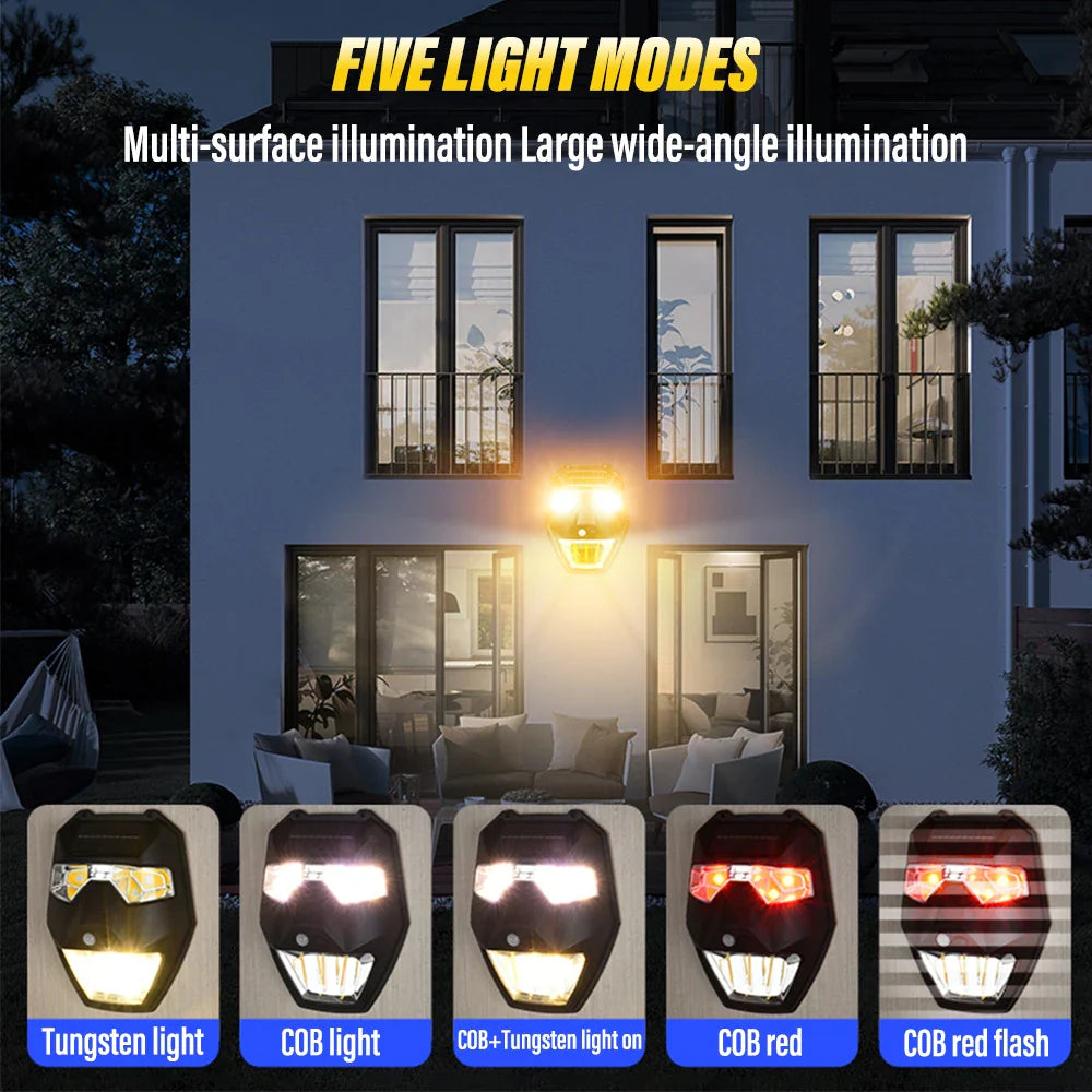 LumoLite | Solar Wandleuchte Außen | Bewegungsmelder 5 Lichtmodi | IPX4 Wetterfest 5