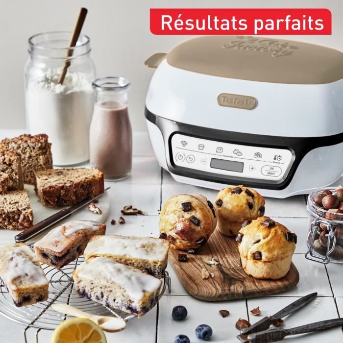 TEFAL Intelligent cake machine, 5 precise programs, Non-stick mold, 6 Creabake muffin molds, Cake Factory KD804910