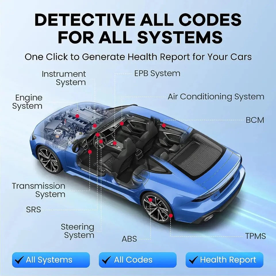 OBD2 Bluetooth Scanner, Draadloze Connectiviteit, Gratis Update Diagnose