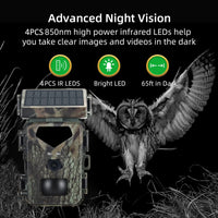 Outdoor Solar Hunting Camera, 20MP Image Resolution, Infrared Night Vision