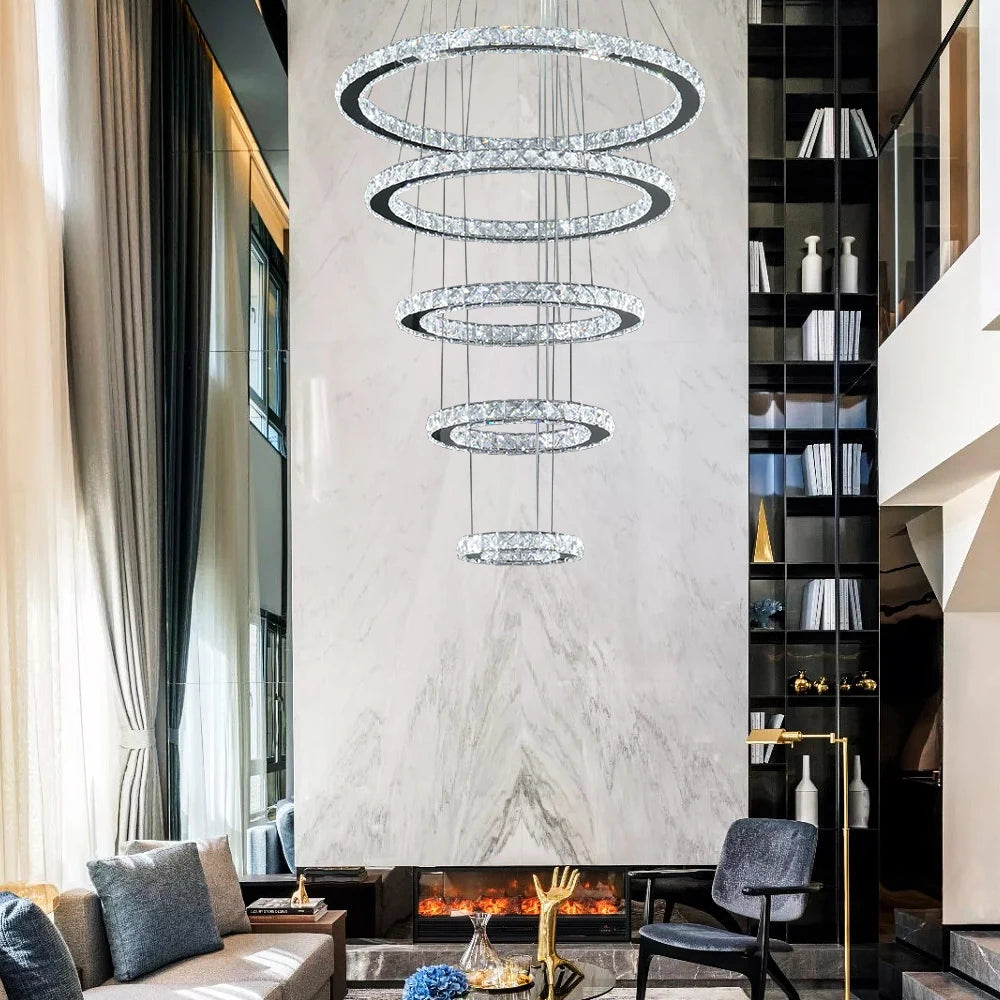 Candelabru cu lumini suspendate, Cristal K9, Design nordic