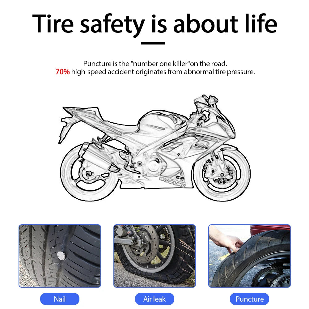 Sistemul de monitorizare a presiunii în pneuri pentru motociclete, încărcare rapidă QC 30, sistem de monitorizare a presiunii în pneuri.