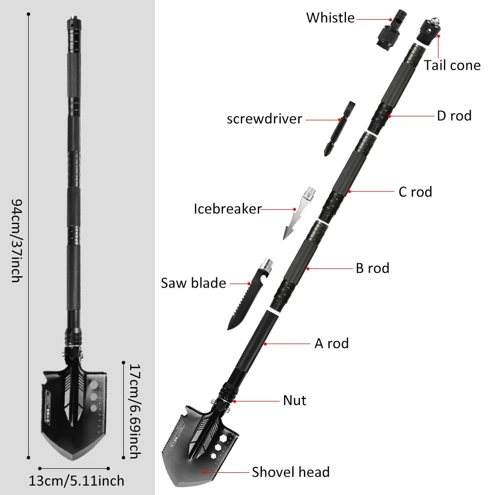 Camping Shovel, Folding, Multifunction