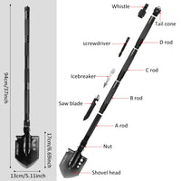 Camping Spade, Foldbar, Multifunktionel