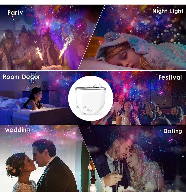 Aurora Projector, Galaxy Star Projection, Moon Lamp Decoration