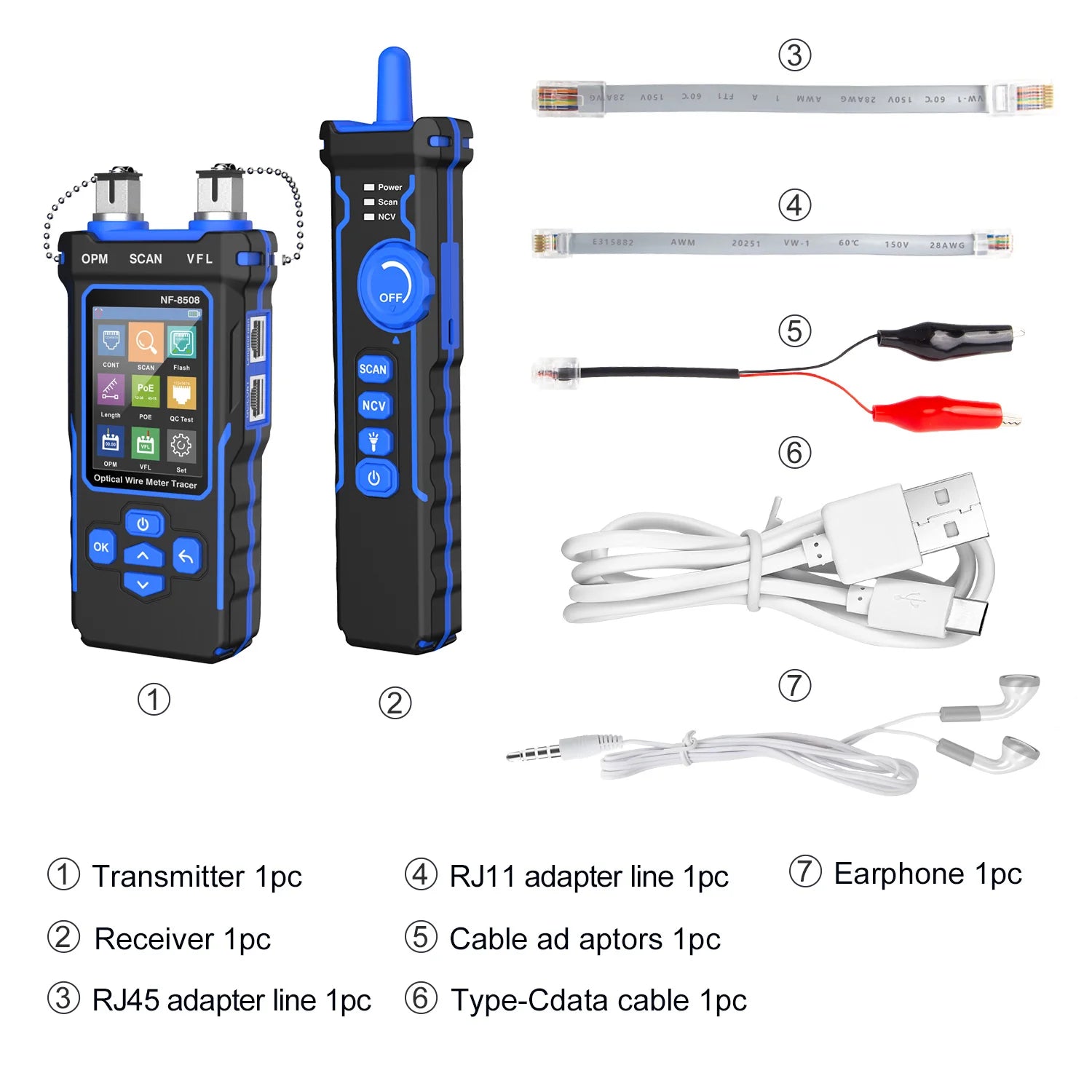 Netzwerkkabeltester, LCD Digital, wiederaufladbar