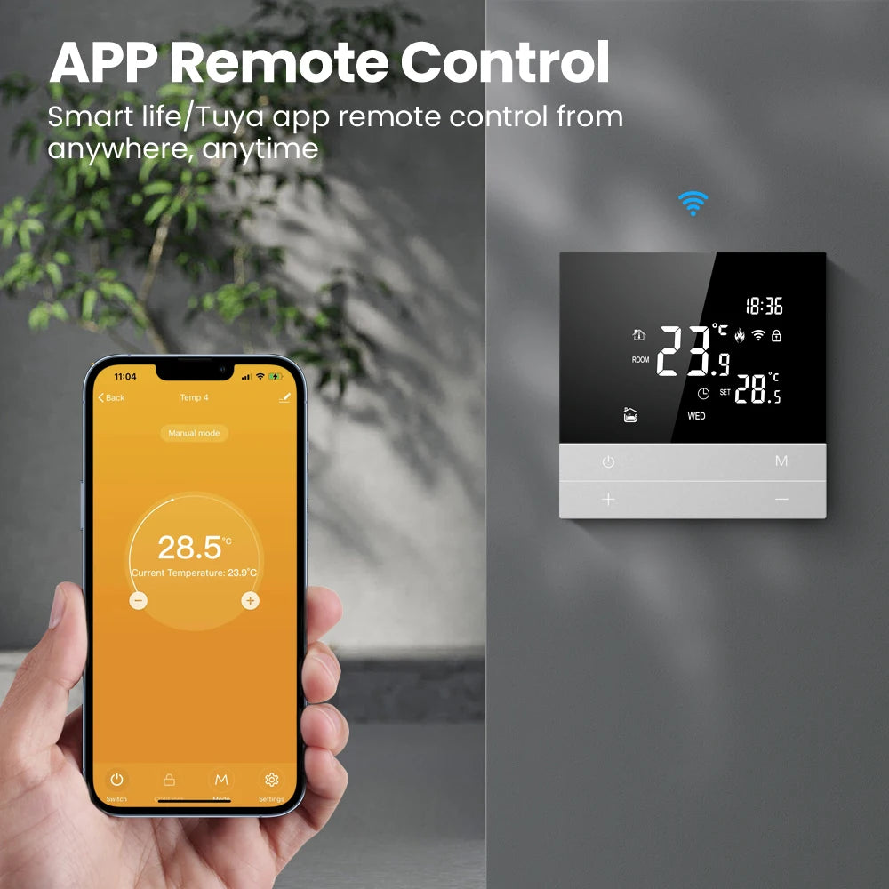 Smart Termostat, WiFi-forbindelse, Kompatibel med Google Home og Alexa