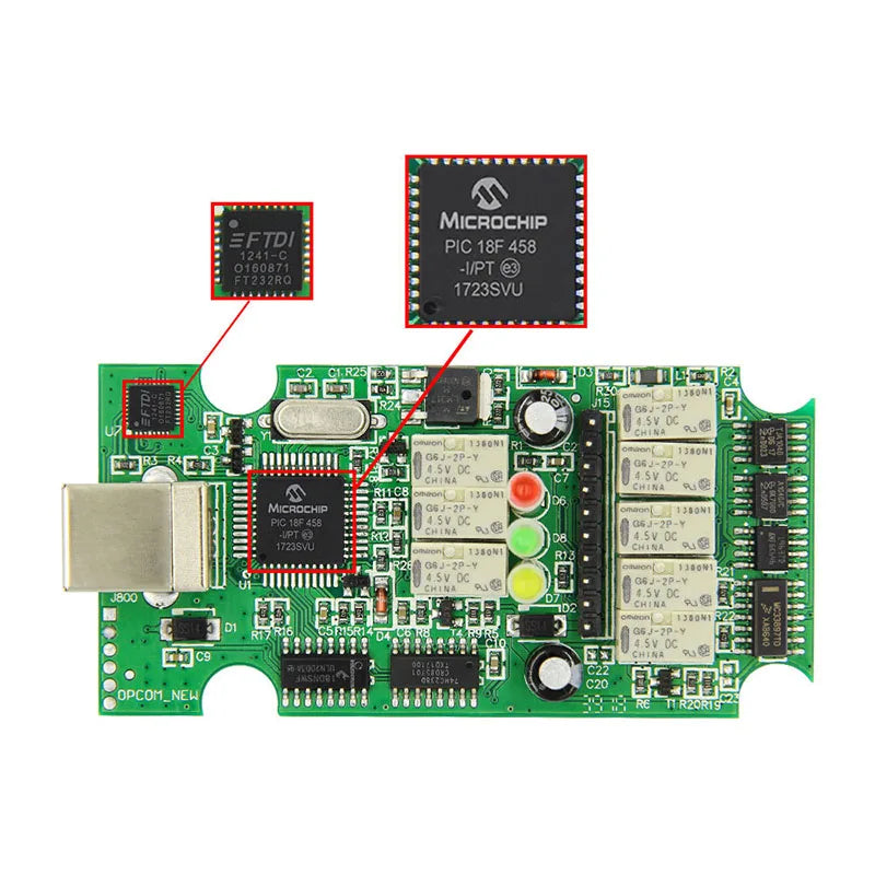 OPCOM V170, PIC18F458 FTDI Chip, Opel Car Diagnostic Scanner