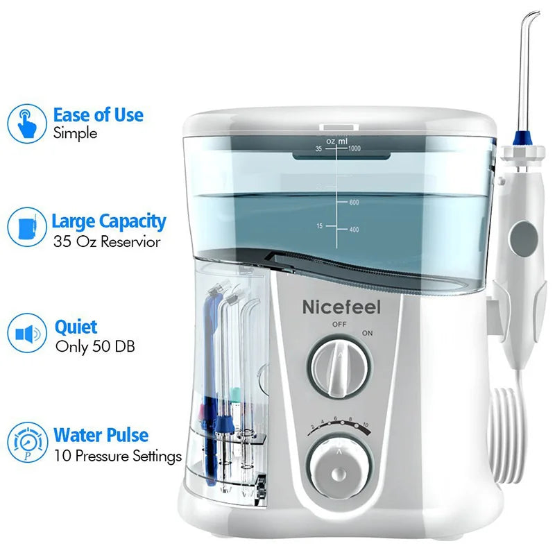 Oral Irrigator, 1000ml Water Tank, Adjustable Water Pressure