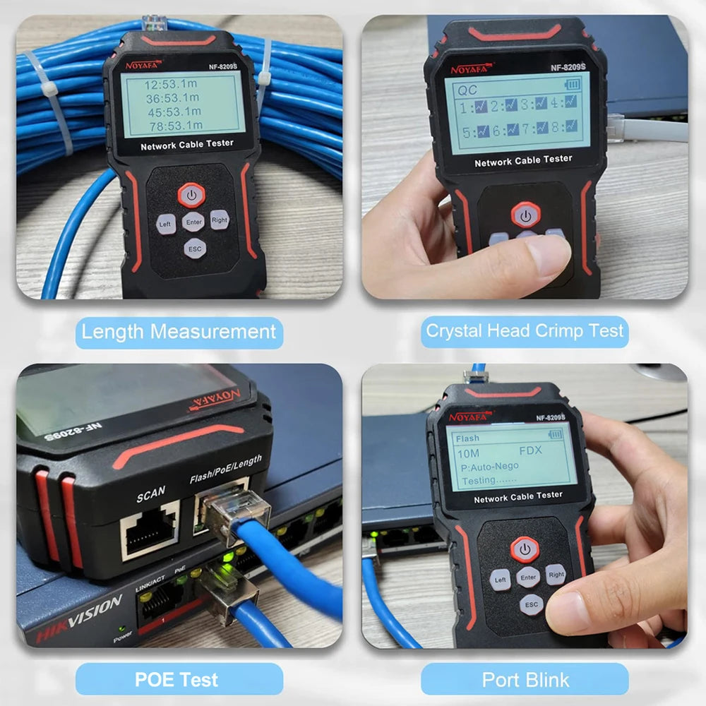 Network Cable Tester, LCD Display, Poe Checker