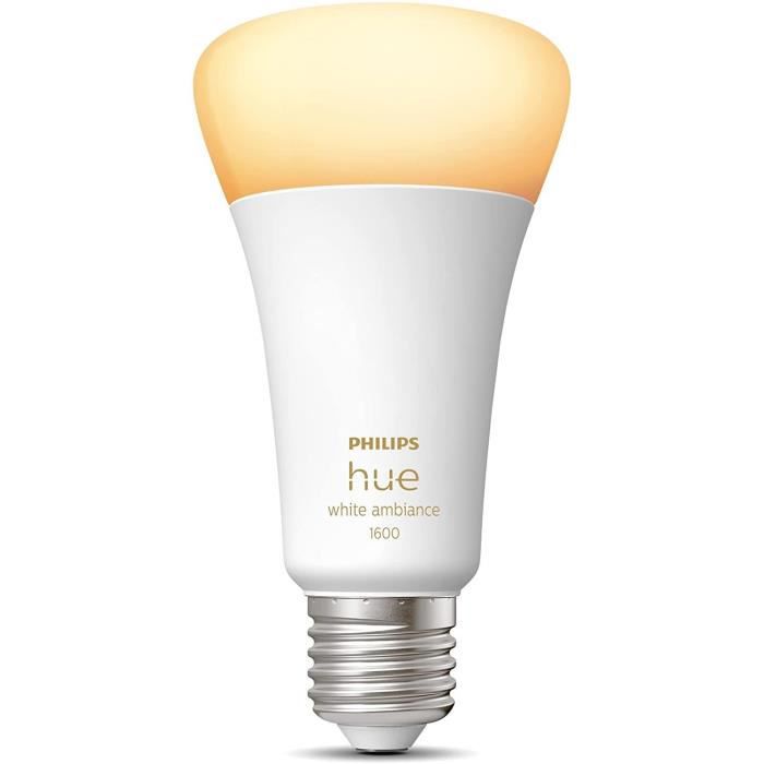 Philips Hue White Ambiance, E27 connected LED bulb, Equivalent 100W, 1600 Lumen, Bluetooth compatible