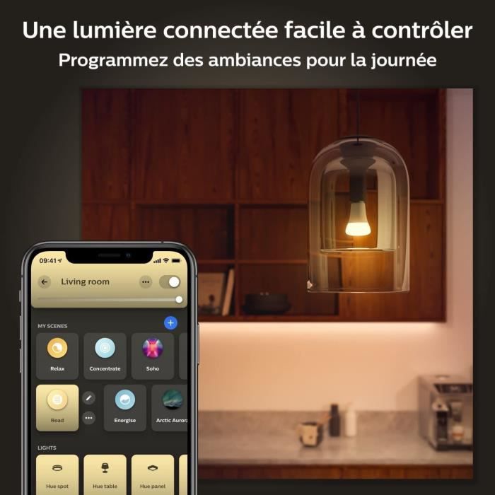 Philips Hue White Ambiance, E27 connected LED bulb, Equivalent 100W, 1600 Lumen, Bluetooth compatible