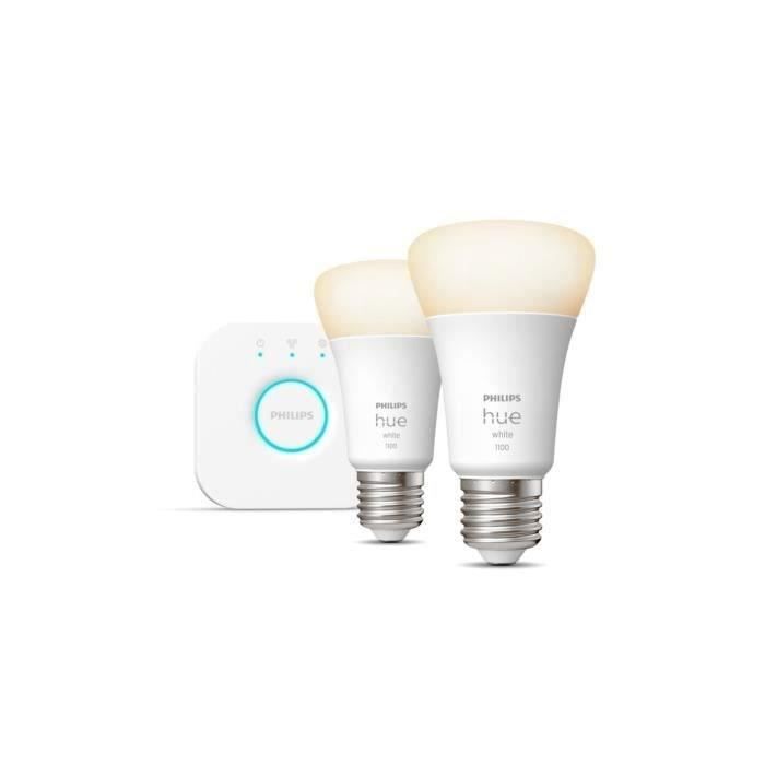 Philips Hue White - Connected LED Bulb Starter Kit - 9.5W - E27 - Pack of 2