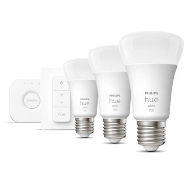 PHILIPS Hue White Starter kit 9.5W smart LED bulb - E27 x3 and Hue remote control