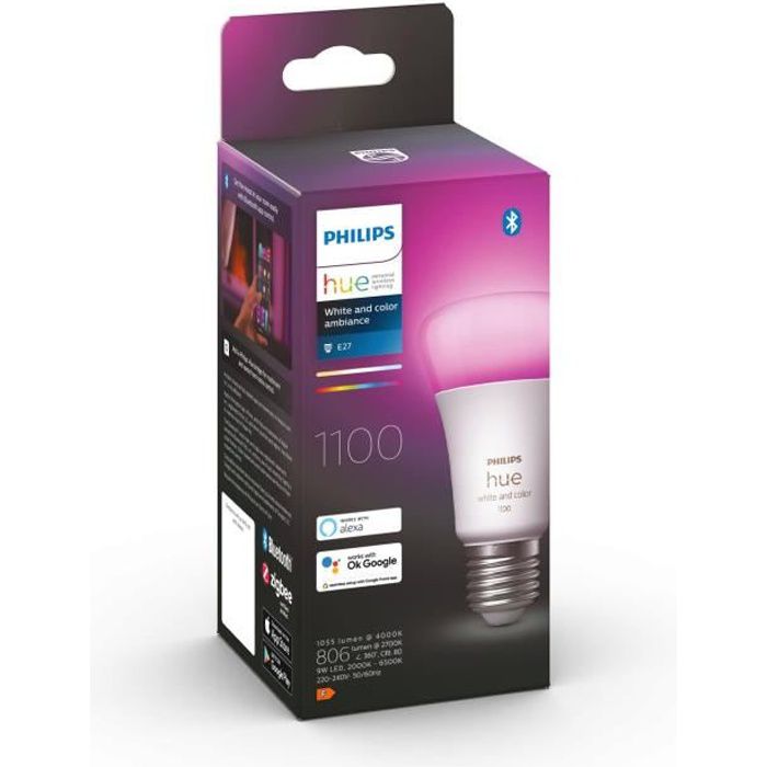 PHILIPS Hue White and Color Ambiance - Connected LED bulb 10W Equivalent 75W - E27 Bluetooth x1