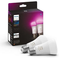 Philips Hue White & Color Ambiance, E27 Connected LED bulb, Equivalent 75W, 1100 Lumen, Bluetooth compatible, Pack of 2