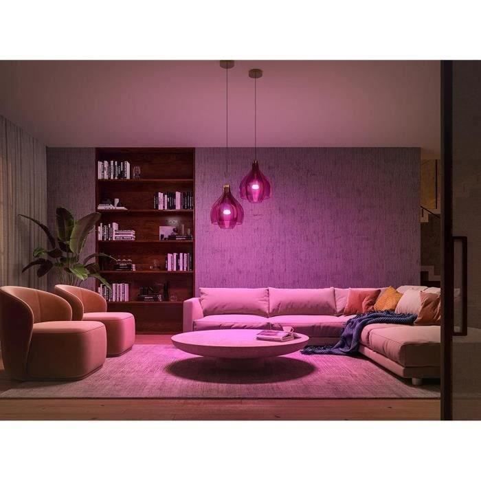 Philips Hue White & Color Ambiance, E27 Connected LED bulb, Equivalent 75W, 1100 Lumen, Bluetooth compatible, Pack of 2