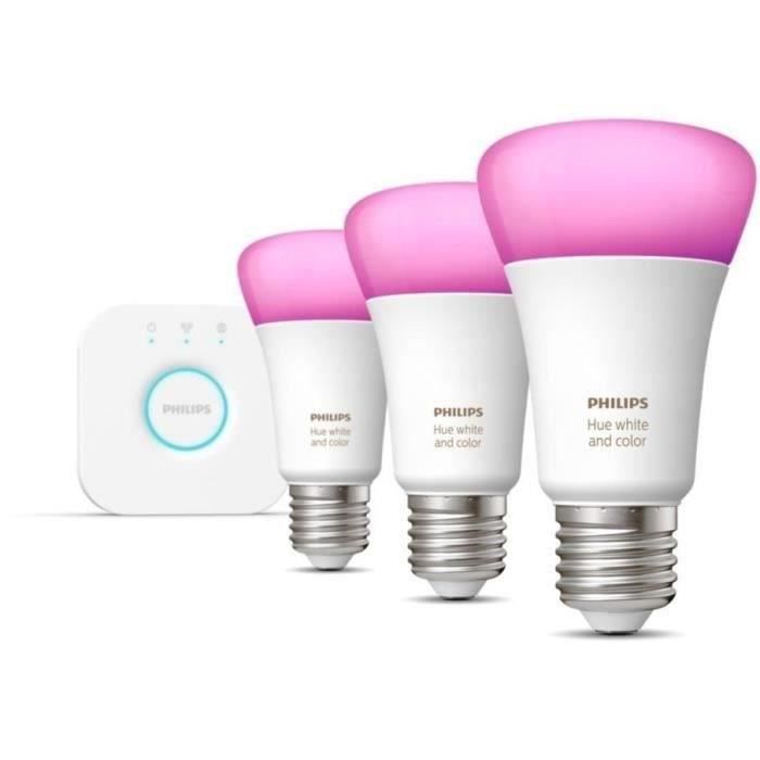 Philips Hue White and Color Ambiance, Starter Kit 3 Bulbs E27, 75W, Bluetooth, works with Alexa, Google and Homekit