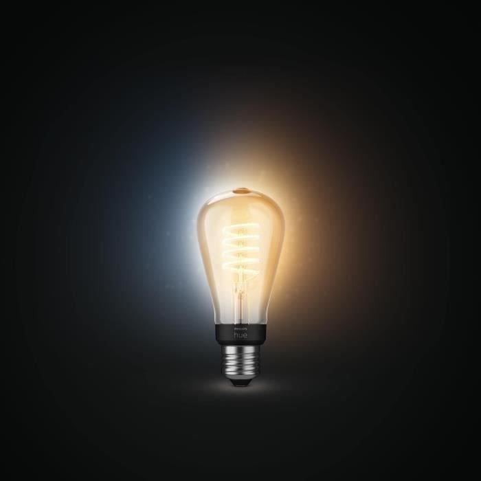 Philips Hue White Ambiance, E27 Filament ST64 Connected LED bulb, Bluetooth compatible, works with Alexa, Google and Homekit