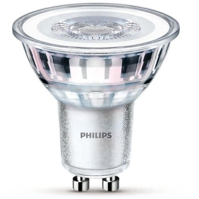 PHILIPS LED Spot GU10 Bulb - 50W Warm White - Dimmer Compatible - Glass