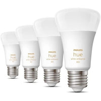 Philips Hue White Ambiance, E27 connected LED bulb, 60W equivalent, 800 Lumen, 4 pack, Bluetooth compatible