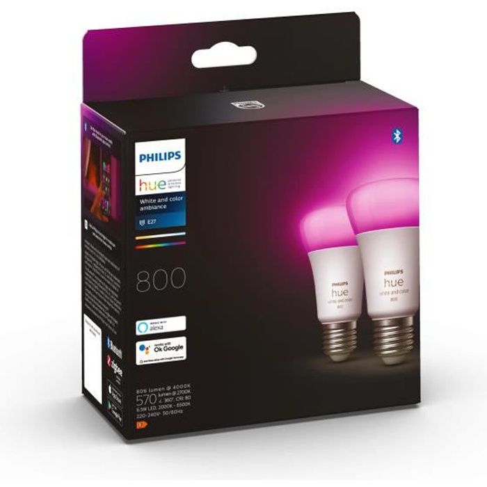 PHILIPS Hue White & Color Ambiance Smart LED bulbs E27 - Bluetooth compatible