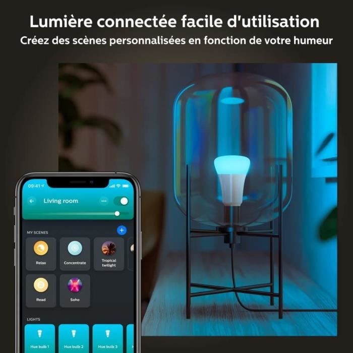 Philips Hue bulbs LED connected White & Color Ambiance Gu10, Bluetooth, Pack of 2, works with Alexa, Google and Homekit