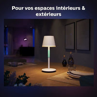 Philips White and Color Ambiance, Hue Belle portable table lamp, Bluetooth compatible, white