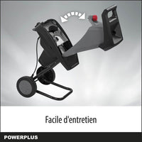 PowerPlus Poweg5011 electric plant crusher - 2400 W, max. Ø40 mm, Pusher, wheels and collection bag of 50 l included