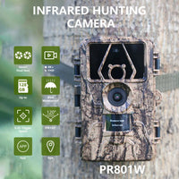 Outdoor Trail Camera, WIFI Connectivity, Night Vision Technology