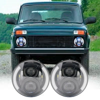 LED Forlygte, Høj/Lav Beam, Egnet til Jeep Wrangler Jk tj Cj Vaz 2121 Lada Niva 4X4