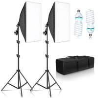 Kituri de iluminat pentru fotografie, iluminare cu softbox, sistem de lumină profesional.