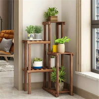 Wooden Plant Stand, 6 Tier, Indoor/Outdoor