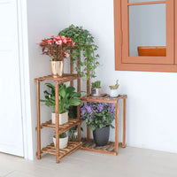 Wooden Plant Stand, 6 Tier, Indoor/Outdoor