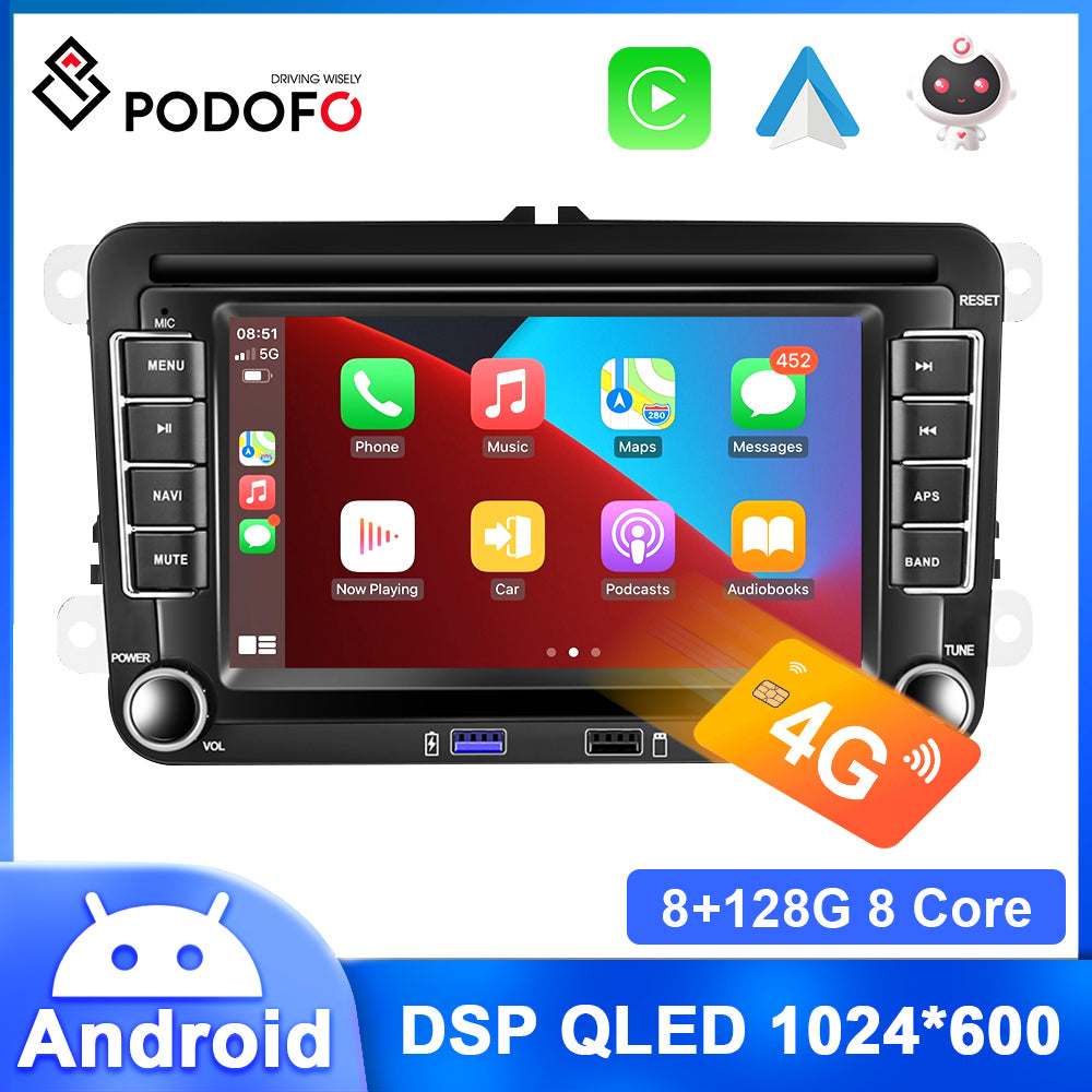 Android Car Radio GPS, 7-Inch Display, Compatible with VW/Volkswagen