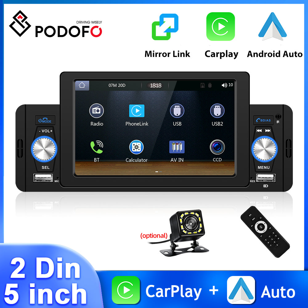 Auto Radio MP5, Bluetooth Connectiviteit, Carplay Integratie