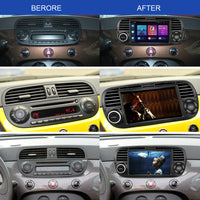 7'' Android Autoradio für Fiat 500 2007–2015 – 2Din 8+128G, Carplay, Auto WIFI GPS DSP