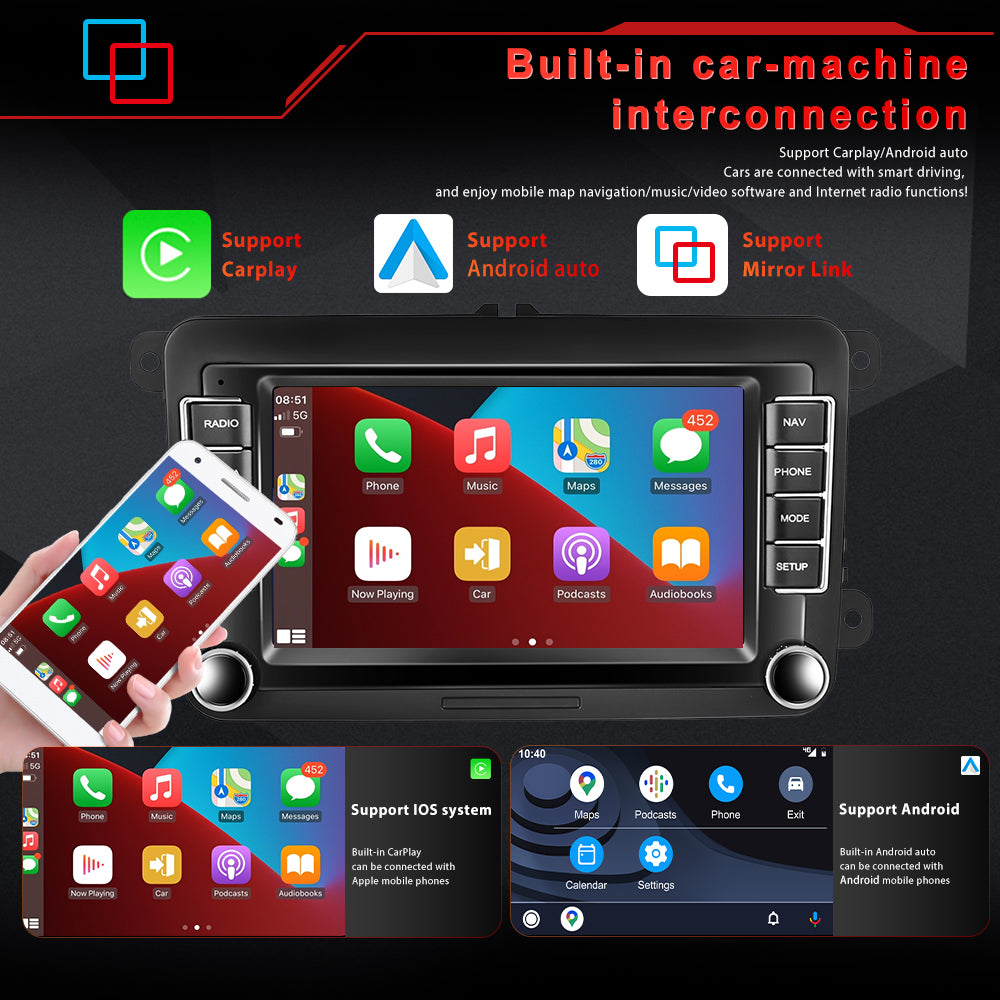 Autoradio, 8' touchscreen, compatibel met Carplay