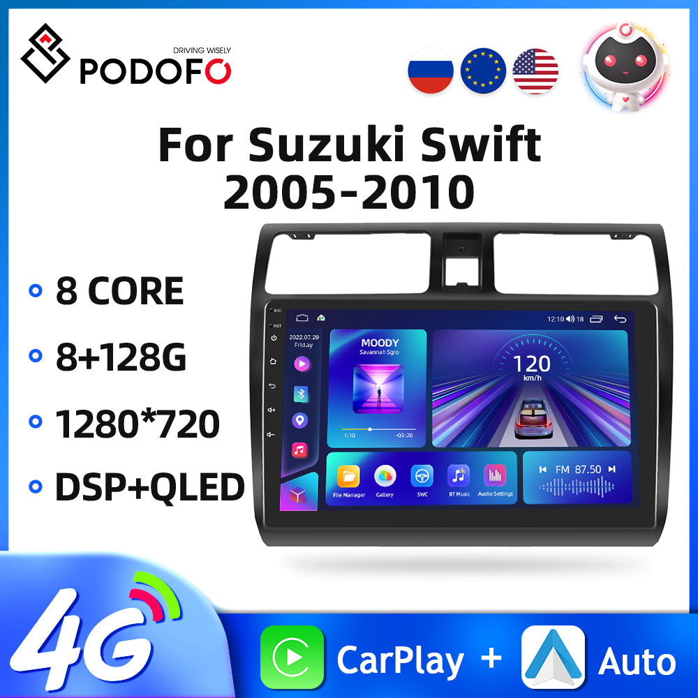 Android 10 Autoradio für Suzuki Swift 2005–2010 – Multimedia-Videoplayer, GPS, 4G WIFI und Carplay