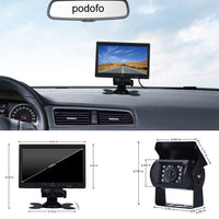 Ecran de monitorizare auto de 7 inch + Cameră de vedere nocturnă IR - DC 12V-24V Bus Re