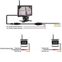 Draadloze achteruitrijcamera, 7 inch HD TFT LCD-monitor, voertuigback-up voor vrachtwagens en campers.