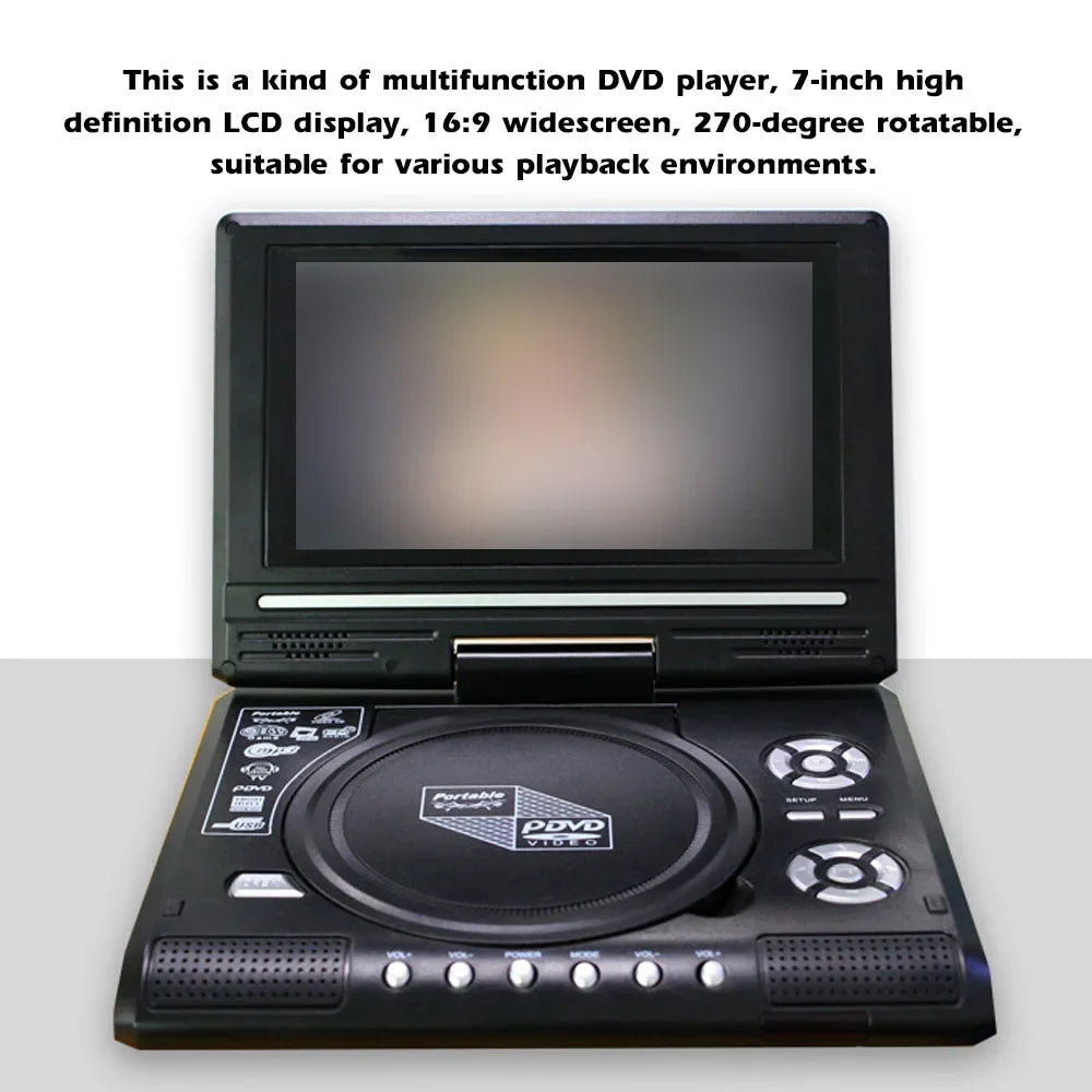 Portable DVD Player, 78 Inch Widescreen, USB/SD Card Support