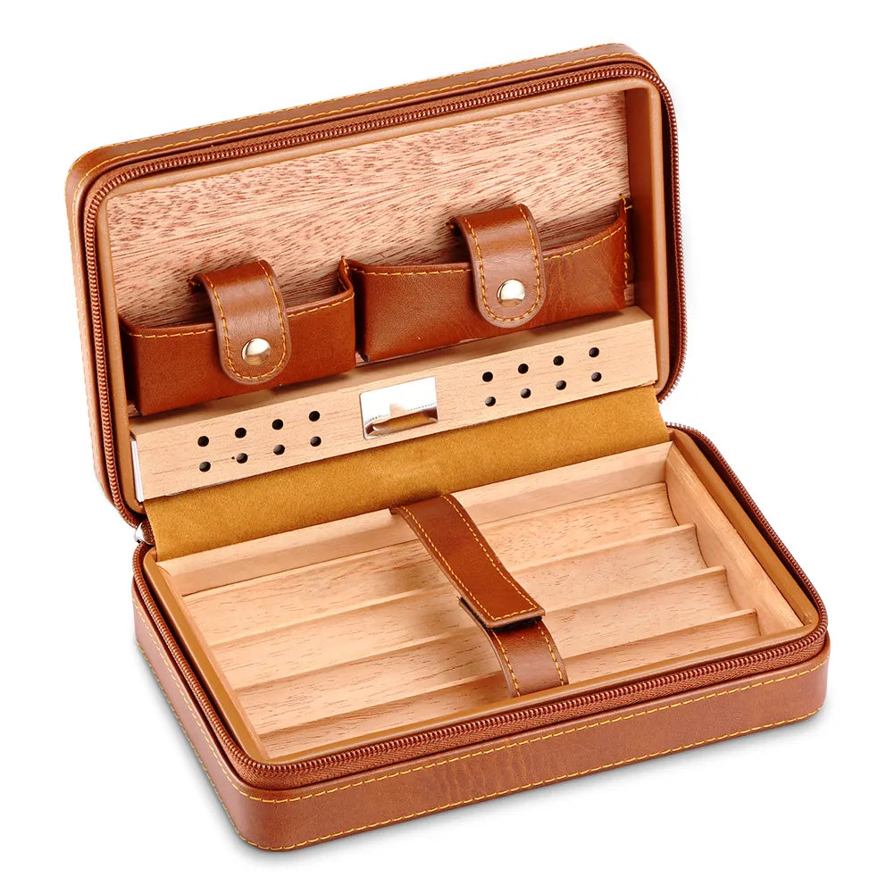 Cigar Humidor Box, Portable, Cedar Wood