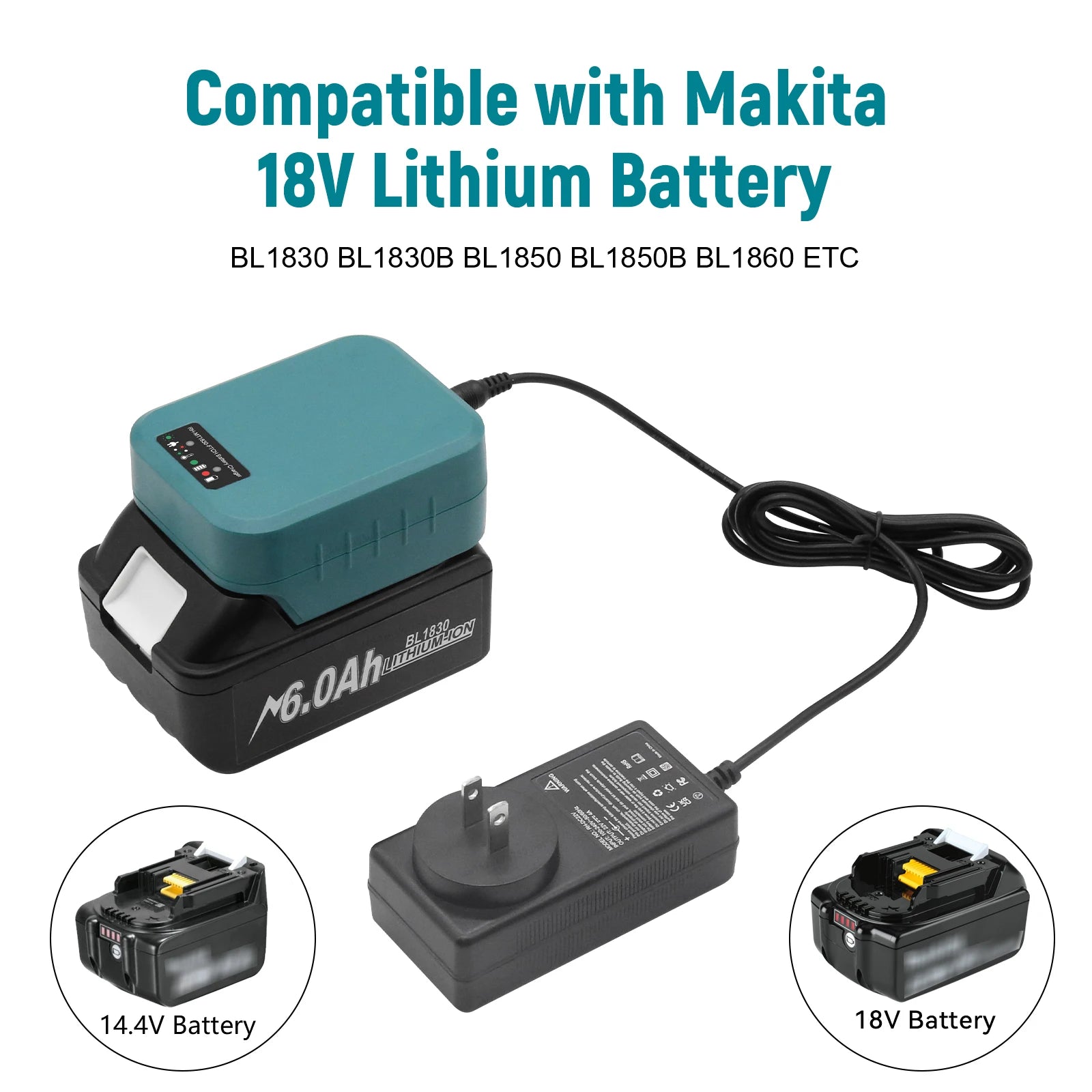 Adapter voor elektrisch wiel, compatibel met MAKITA 18V BL1830 BL1840 BL1850 BL1860 batterijen, eenvoudig te gebruiken en draagbaar.