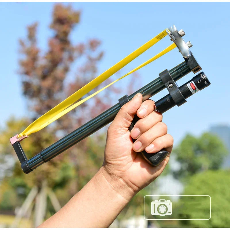 Laser Slingshot, Powerful Straight Rod, High Precision Laser Aiming