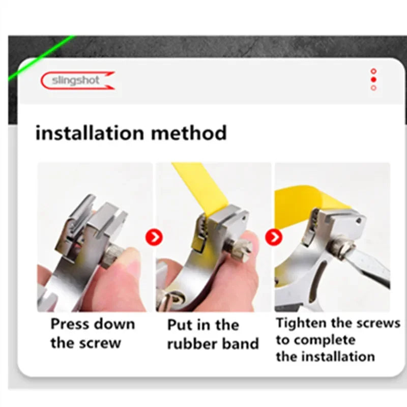 Laser Slingshot, Powerful Straight Rod, High Precision Laser Aiming