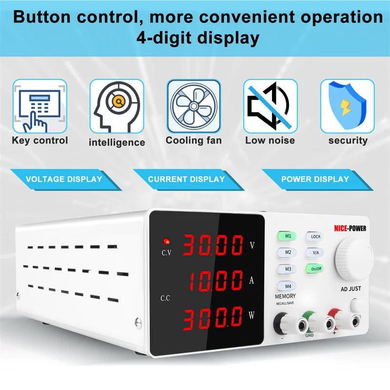 DC Power Supply, Adjustable Voltage, Memory Storage Function