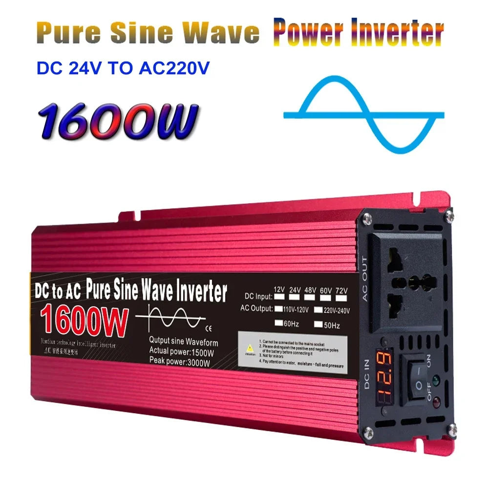 Sine Wave Inverter, Pure Sine Wave, DC12V to AC 220V